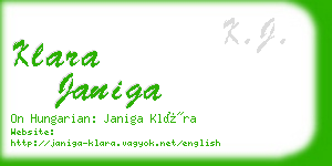 klara janiga business card